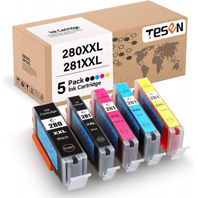 TESEN Compatible Ink Cartridge Replacement for Canon 280 XXL 281 XXL PGI 280XXL CLI 281XXL